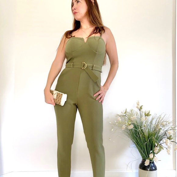 Material Girl Army Green jumpsuit - Picture 2 of 5